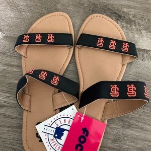 MLB black sandals size 7